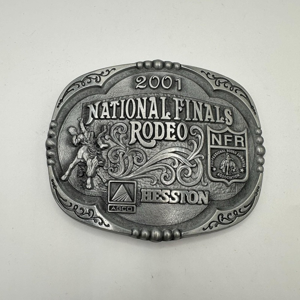 2001 National Finals Rodeo HESSTON Belt Buckle NFR Montana Silversmiths NOS NEW